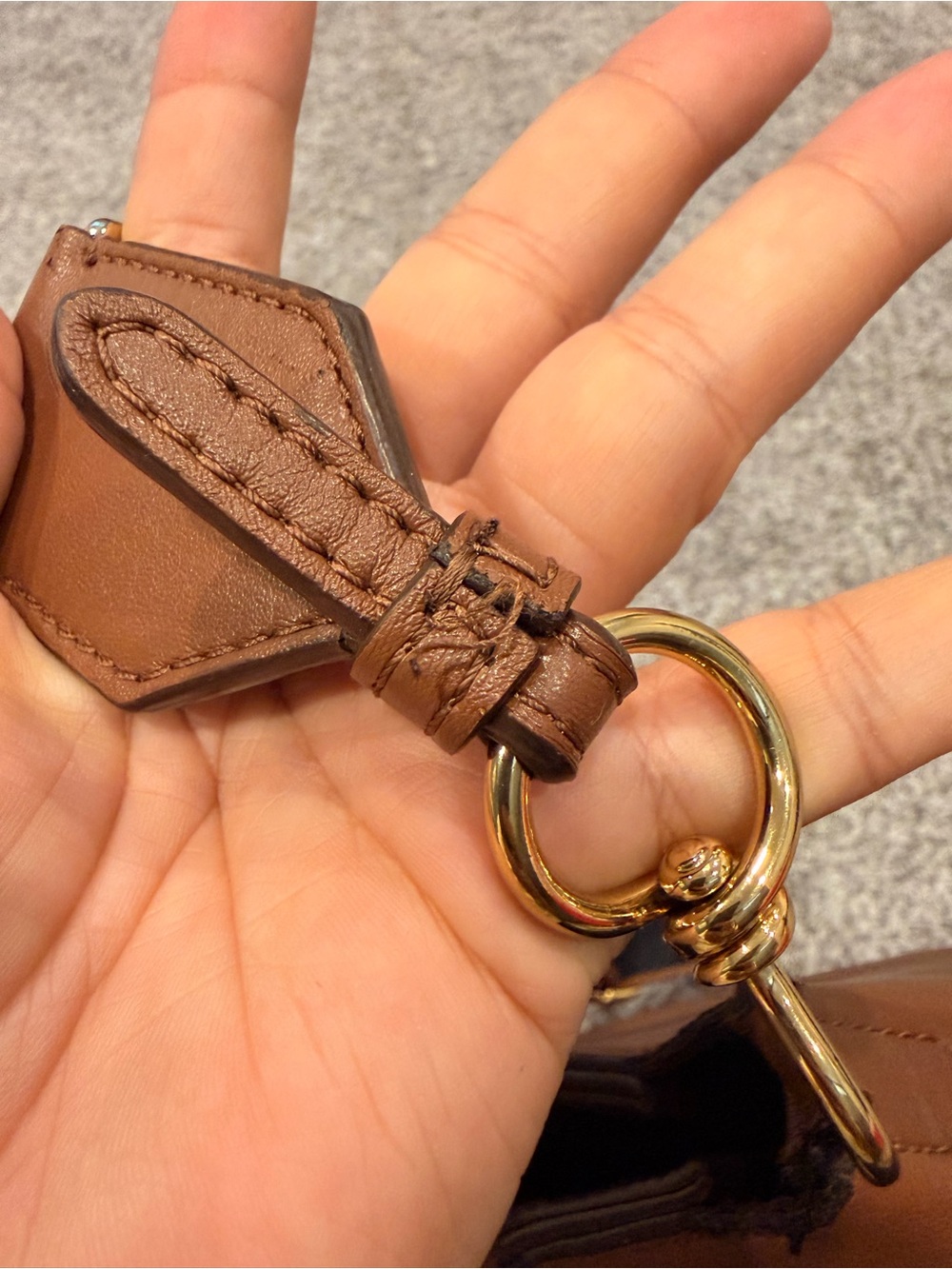 Stella McCartney Brown Faux-Leather Crossbody with Branded Jacquard Strap - Picture 11 of 14